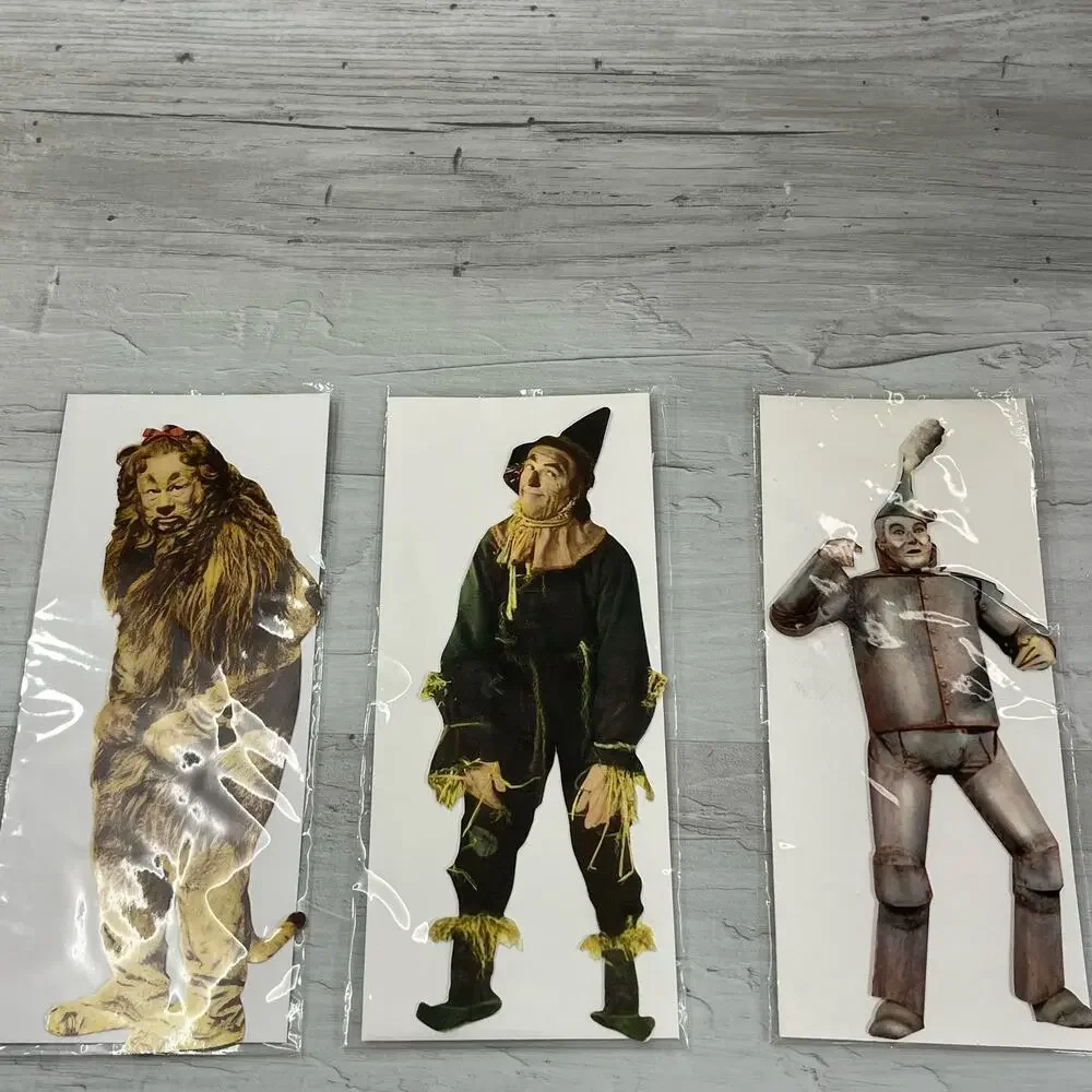 Vintage Wizard Of Oz Bundle Kurt Adler Lion Puppet Blank Cards Stickers 90s